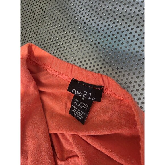 Rue 21 Orange Strapless Shirt Y2K Vintage Fitted Women's Small Stretchy - Picture 3 of 4